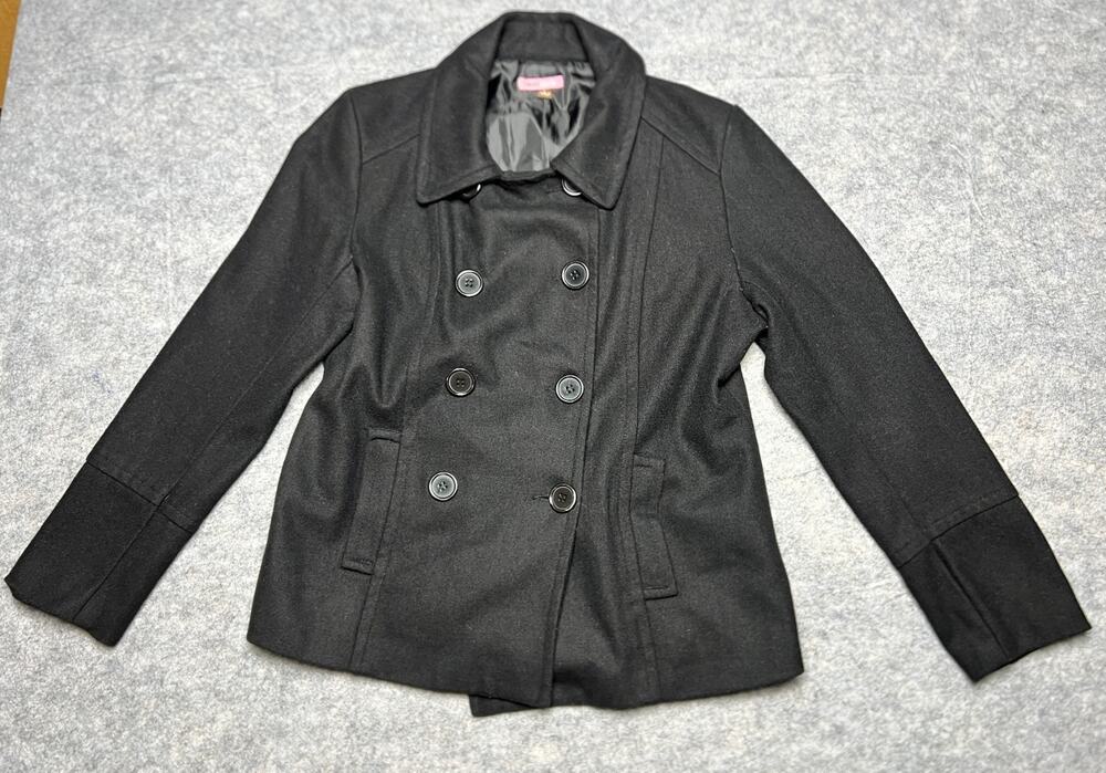 Max Rave Women’s Black Wool Blend Button Blazer Jacket Size Large